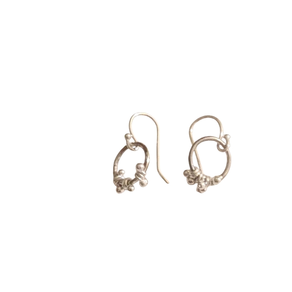 NWT Handmade Artisan Sterling Silver Vine Small Hoop Earrings